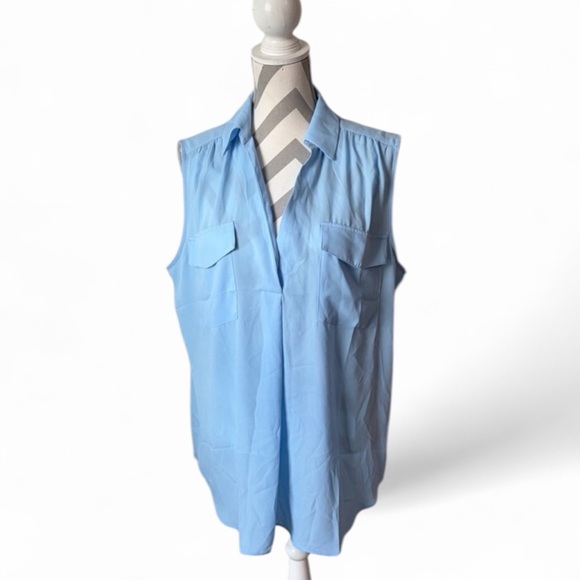 Womens Ann Taylor Sky Blue Sleeveless Blouse Top – Size XL - Picture 7 of 7